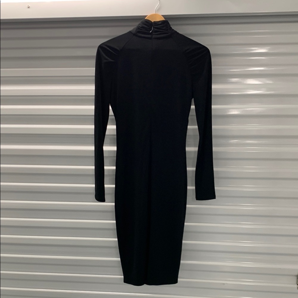 Black Bodycon Long Sleeve Cocktail Dress Neiman Marcus *